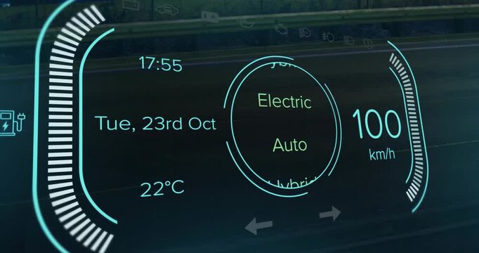 Animation of car panel over road and cars