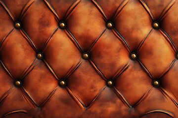 Fototapeta premium Luxurious Brown Quilted Seamless Texture Detail for Chesterfield Upholstery and Design Elements