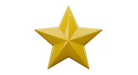 Obraz premium Glossy Golden Five- Point Star in Three- Dimensional Shine five-pointed