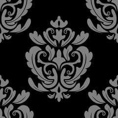 Fototapeta premium Damask seamless repeat element pattern. Beautiful luxury vintage floral damask vector illustration. Design for wallpaper, decorative, texture, textile, ornament, wrapping, shirts, clothing