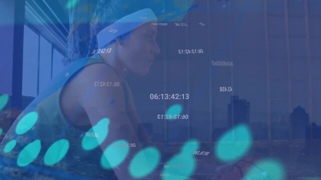 Animation of spots and data processing over basketball game