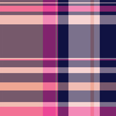 Fototapeta premium Tablecloth fabric background seamless, kingdom texture plaid pattern. Daisy textile check vector tartan in pastel and pink colors.