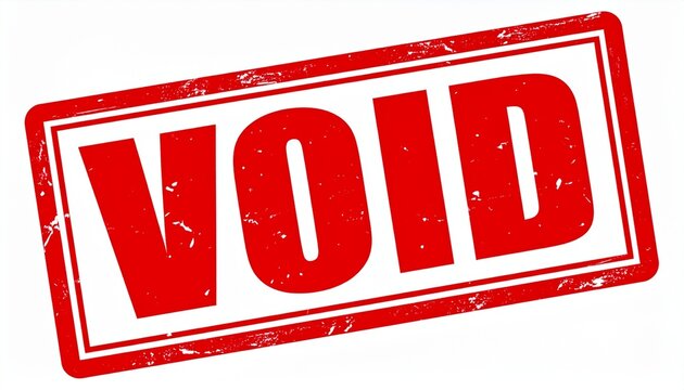 Red void stamp bold uppercase invalid document