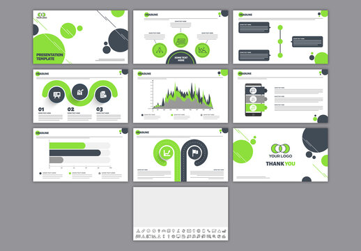 Editable Business Presentation Template Bundle with Data Visualization Charts and Infographic Slides.