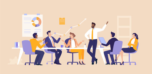  A group of business professionals engaged in conversation and information sharing, representing communication, teamwork, collaboration, networking, and knowledge exchange 