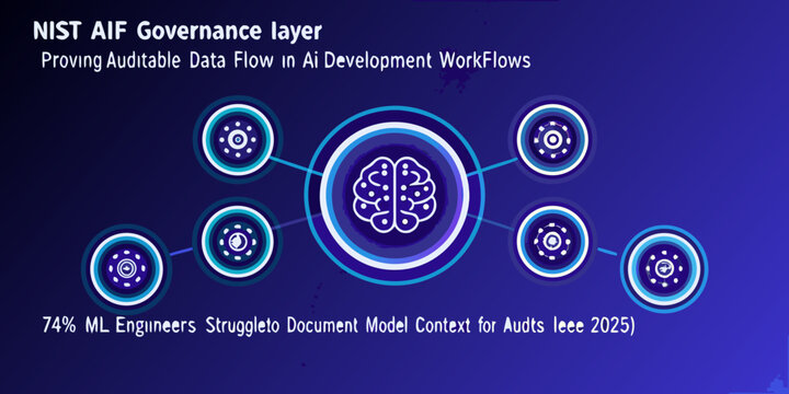 NIST AIF governance layer diagram with ai development workflows and data flow