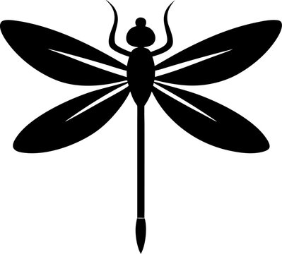 dragonfly silhouette   icon  vector  on white background 