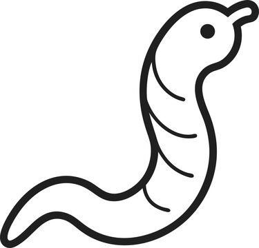 flatworm outline  icon  vector  on white background 