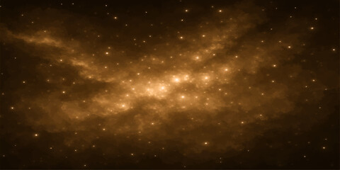 Deep blue nebula and bright starfield illuminate the dark cosmos in this abstract outer space illustration of a starry night sky wallpaper © maria