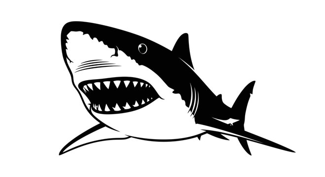 Fierce Great White Shark Illustration - Predator of the Ocean
