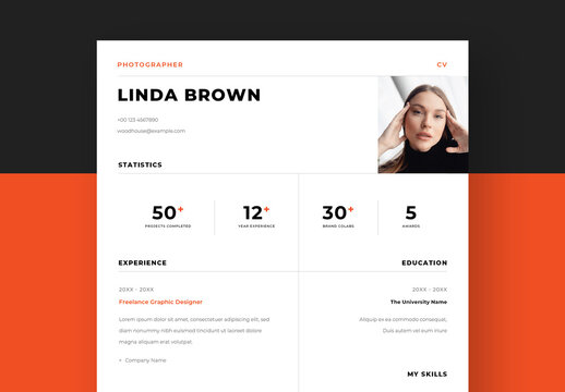 Resume Layout with Statistics Section