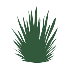 Fototapeta premium Set of green grass and bush icons, vector illustration of various types of plants for garden design and landscaping projects