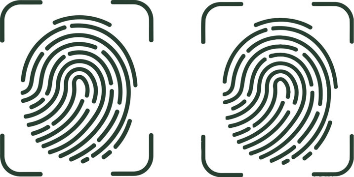 Fingerprint recognition scanner vector illustration graphic design depicting biometric identity authentication security and data protection technology