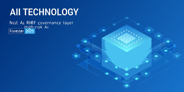 Ai technology governance layer with a futuristic interconnected network design