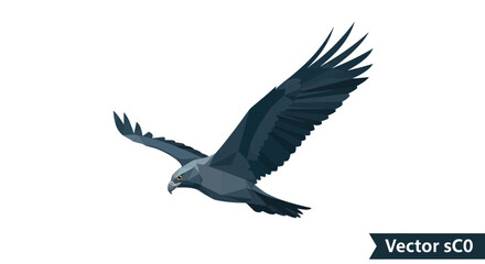 Naklejka premium Geometric Eagle Flying Vector Art