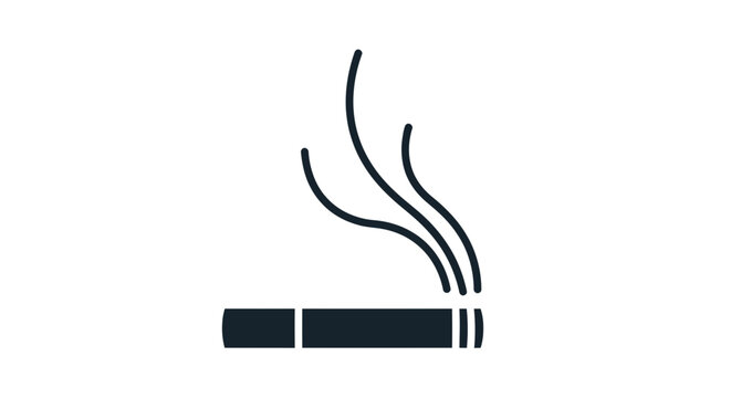 Cigarette smoke icon, unhealthy habit, addiction, addiction symbol, danger, health hazard, bad habit