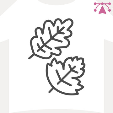 Oak and maple leaf line icon, autumn concept. Vector graphics. Two leaves sign and editable stroke, outline style icon for mobile or web design.