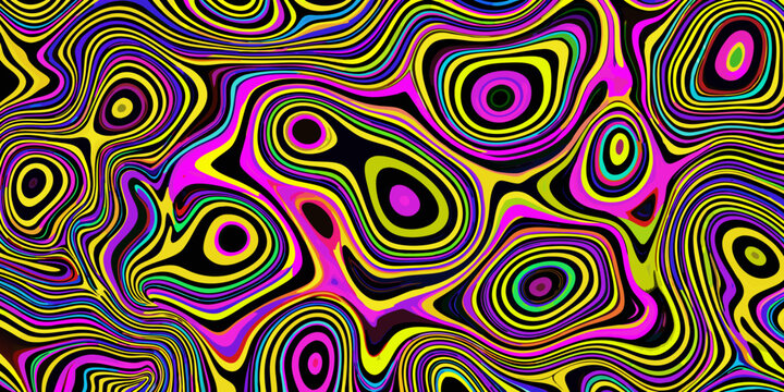 Vibrant swirling abstract pattern with colorful organic lines and shapes