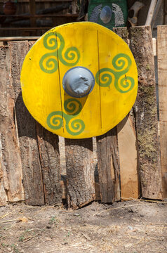 Celtiberian yellow rounded shield