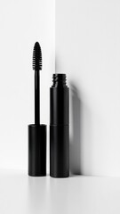 Obraz premium Close-up shot of a mascara brush on a table, ideal for beauty or cosmetic products advertisements