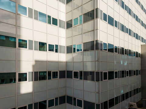 Detail of an office building during a sunny day.