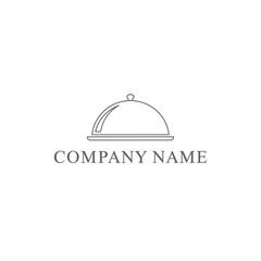 Fototapeta premium Luxury coffee logo design features a cloche with company name