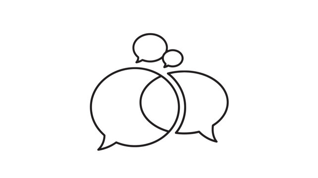 Communication Icon with Speech Bubbles for Dialogue, Chat, and Conversation Concepts