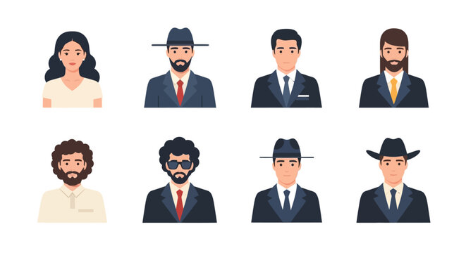 Diverse Group of People Portraits: Men and Women in Business and Casual Attire