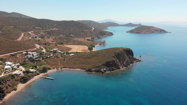 Vagia beach in Patmos island, Greece