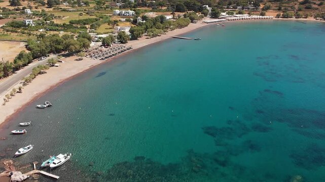 Kampos beach in Patmos island, Greece