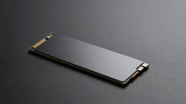 Memory card on a dark surface in a bright studio setting during the day