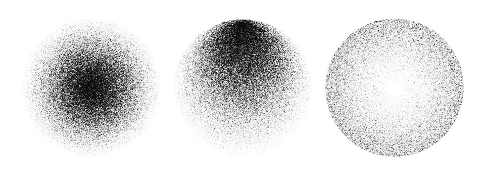 Abstract Grainy Stipple Gradient Sphere Vector Set