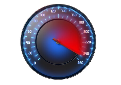 Automotive Speedometer Gauge Isolated on White Background