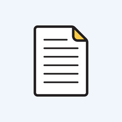 Fototapeta premium Document with text information icon in flat style. Note writing vector illustration on isolated background. Report sign business concept.