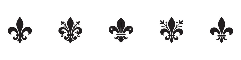 Fleur de lis icon set. Fleur de lis ornament icon design template. Vector Illustration. EPS 10 © Jeremy_Show