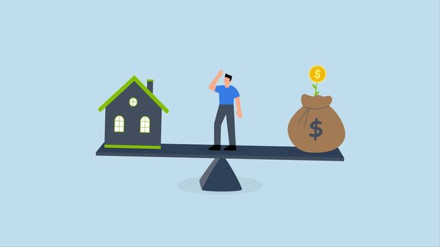 Investment dividends growth, 4k animation of Businessman places dollar sign on a chart displaying financial growth