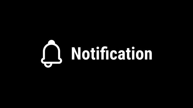 A bell icon alongside the word Notification as a text label representing a UI element, notification settings indicator, or alert section header within a digital application