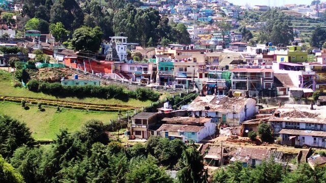 Beautiful landscape view of hill town city Ooty, Coimbatore, Tamil Nadu-India.