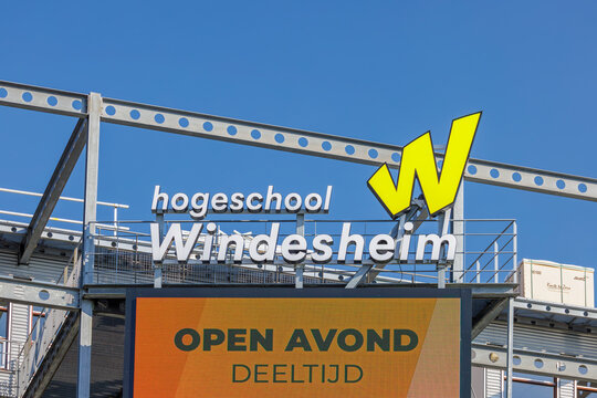 The Windesheim college with the Dutch text "Open House Part-time" in Zwolle, The Netherlands on March 19, 2026