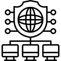 Fototapeta premium Network Security Icon Vector Element