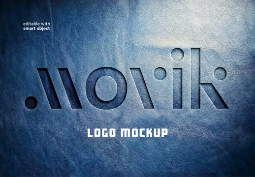 Debossed Leather Logo Mockup