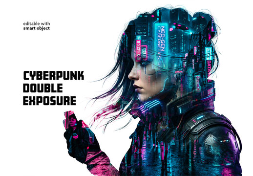 Cyberpunk Double Exposure Effect