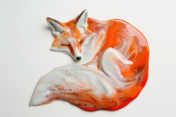 Obraz premium Acrylic pouring fox accessories accessory wildlife.
