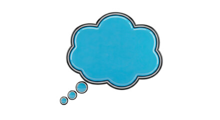 Obraz premium Blue thought bubble with chrome outline