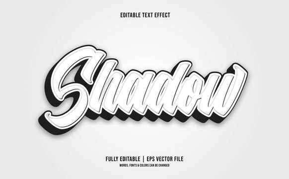 Shadow text effect in white color.