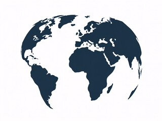 Obraz premium A dark blue silhouette of the Western Hemisphere on a white background