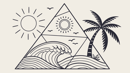 Obraz premium Abstract Vacation Beach Flat Vector