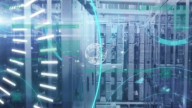 Animation of network of connections with scopes sover computer servers