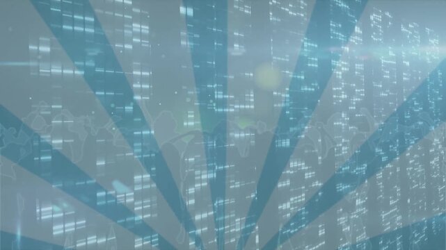 Animation of people dancing over light spots