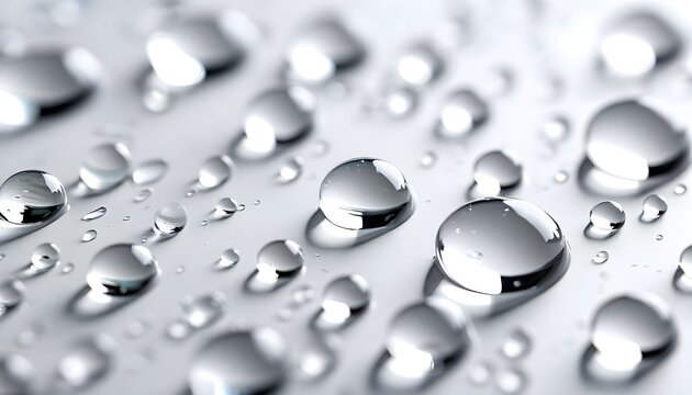 water drops on a metal surface